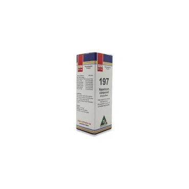 BM 197 Drops homeopathic drops by BM Homoeopathic Pharmaceuticals on a pure white background