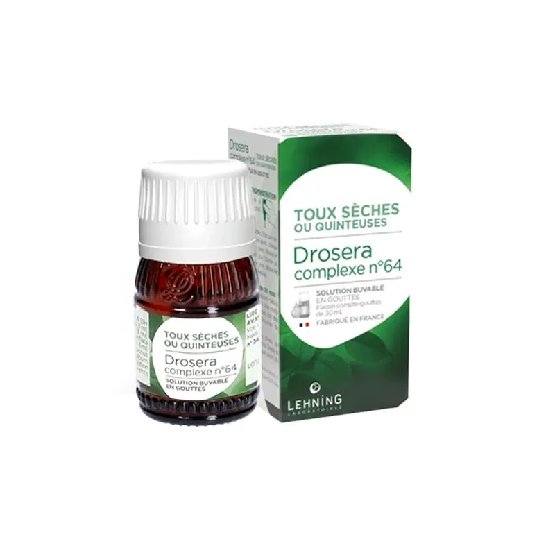 L-64 Drosera Complex 30 ml Drops by Lehning Laboratories, product package on white background
