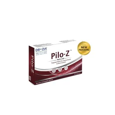 Pilo Z (Pilescap) by Dr Zia Pharma, product pack centered on a white background
