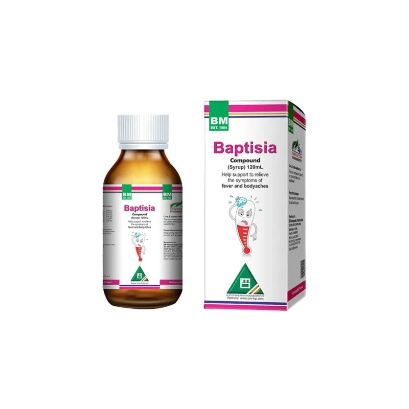 BM Baptisia Syrup homeopathic syrup on a pure white background