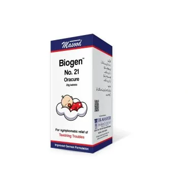 Biogen 21 Oracure 20 g tablets by Dr. Masood on a white background