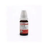 Arnica Montana 10ml homeopathic dilutions and mother tincture bottle or pack on white background