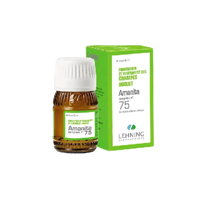L-75 Amanita Complex 30 ml Drops by Lehning Laboratories, product package on white background