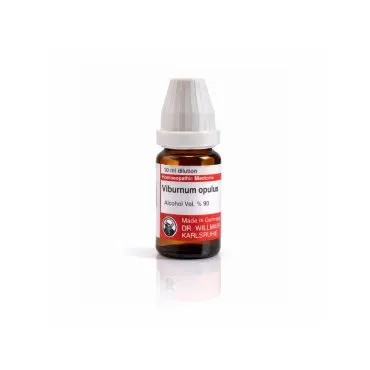 Viburnum Opulus 10ml homeopathic dilutions and mother tincture bottle or pack on white background