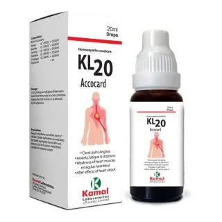 KL 20  (ACOCARD) 20 ml, Kamal Laboratories product pack on a white background