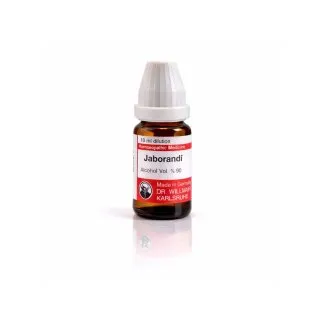 Jaborandi 10ml homeopathic dilutions and mother tincture bottle or pack on white background