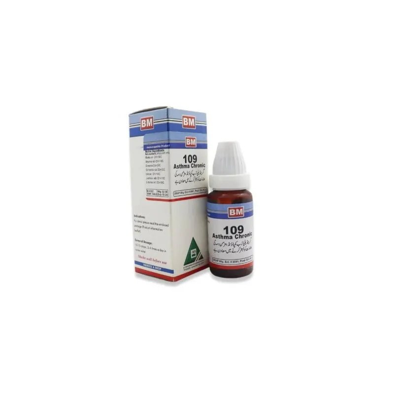 BM 109 Drops homeopathic drops by BM Homoeopathic Pharmaceuticals on a pure white background