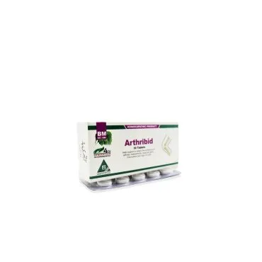 BM Arthribid Tablets and Drops Tablets homeopathic product on a pure white background