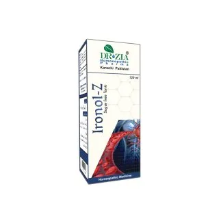 Ironol-Z by Dr Zia Pharma, product pack centered on a white background