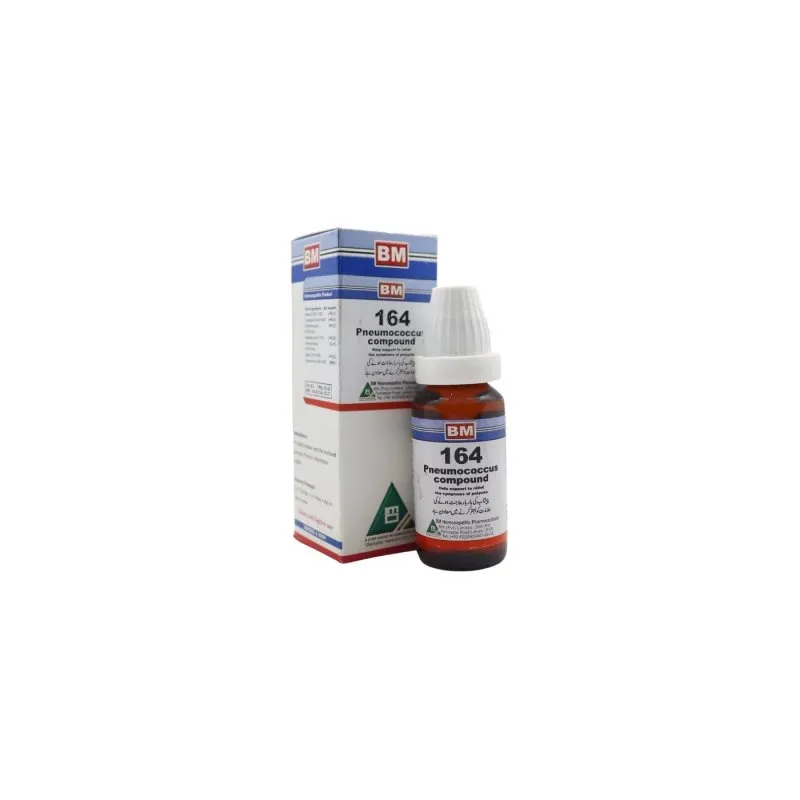 BM 164 Drops homeopathic drops by BM Homoeopathic Pharmaceuticals on a pure white background