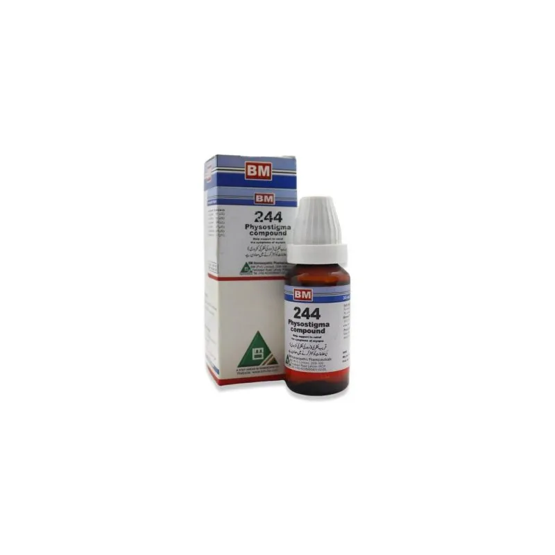 BM 244 Drops homeopathic drops on a pure white background