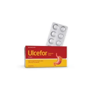 Ulcefor Stomach Ulcer Tablets by Paul Brooks, product pack on a white background