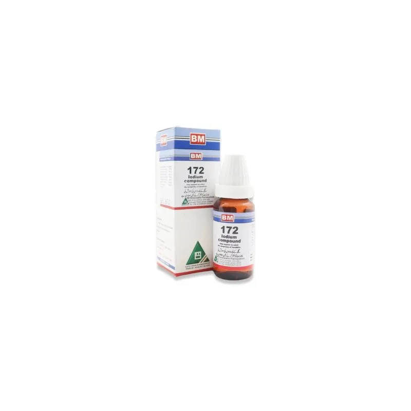 BM 172 Drops homeopathic drops by BM Homoeopathic Pharmaceuticals on a pure white background