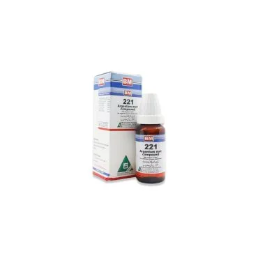 BM 221 Drops homeopathic drops on a pure white background