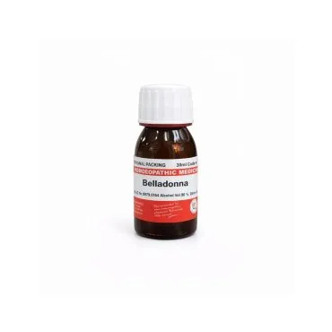 Belladonna homeopathic dilution bottle