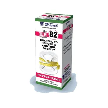 Dr. Masood HR-82 Phytophatnil homeopathic drops 60 ml product package on a white background