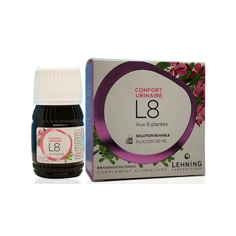 L-8 30 ml Drops by Lehning Laboratories, product package on white background