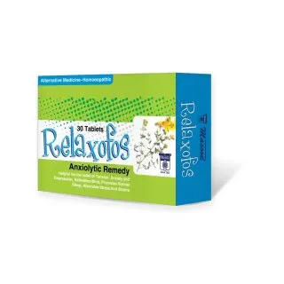 Relaxofos Tablets by Dr. Masood, original product packaging on a white background