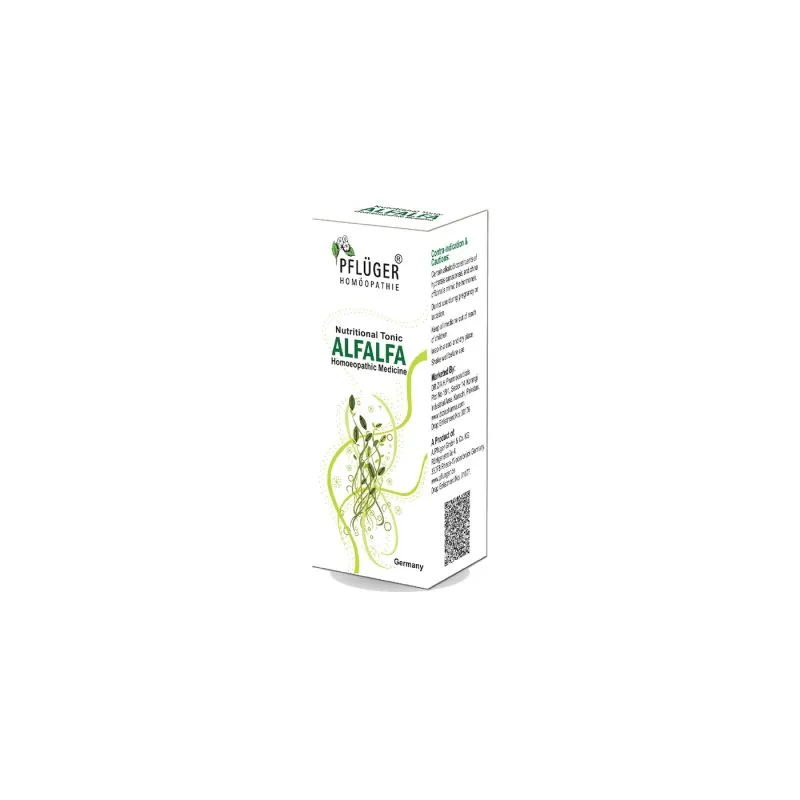 Alfalfa Tonic by Pflüger, product carton centered on a white background