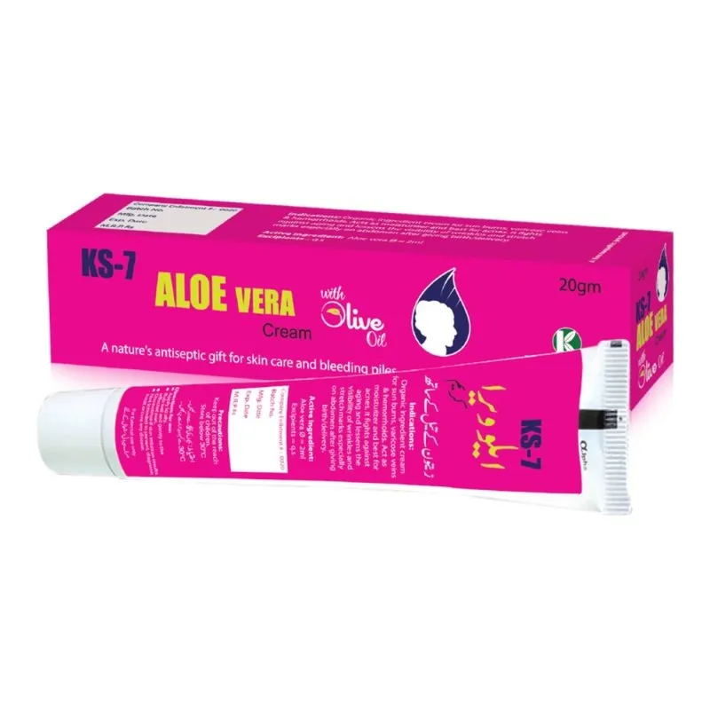 KS 07 ALOE VERA Cream (With Olive Oil) 20 g, Kamal Laboratories product pack on a white background
