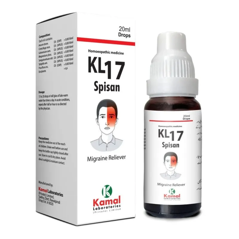 KL 17 (SPISAN) 20 ml, Kamal Laboratories product pack on a white background