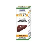 Dr. Masood HR-27 Hepareg homeopathic drops 20 ml product package on a white background