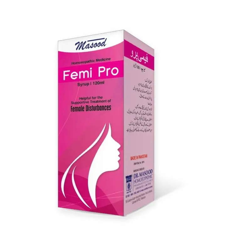 Femi Pro Syrup by Dr. Masood, original product packaging on a white background