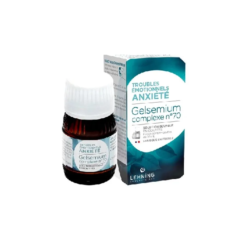 L-70 Gelsemium Complex 30 ml Drops by Lehning Laboratories, product package on white background