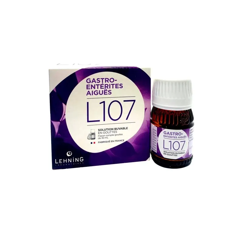 L-107 30 ml Drops by Lehning Laboratories, product package on white background