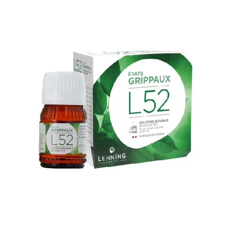 L-52 30 ml Drops by Lehning Laboratories, product package on white background