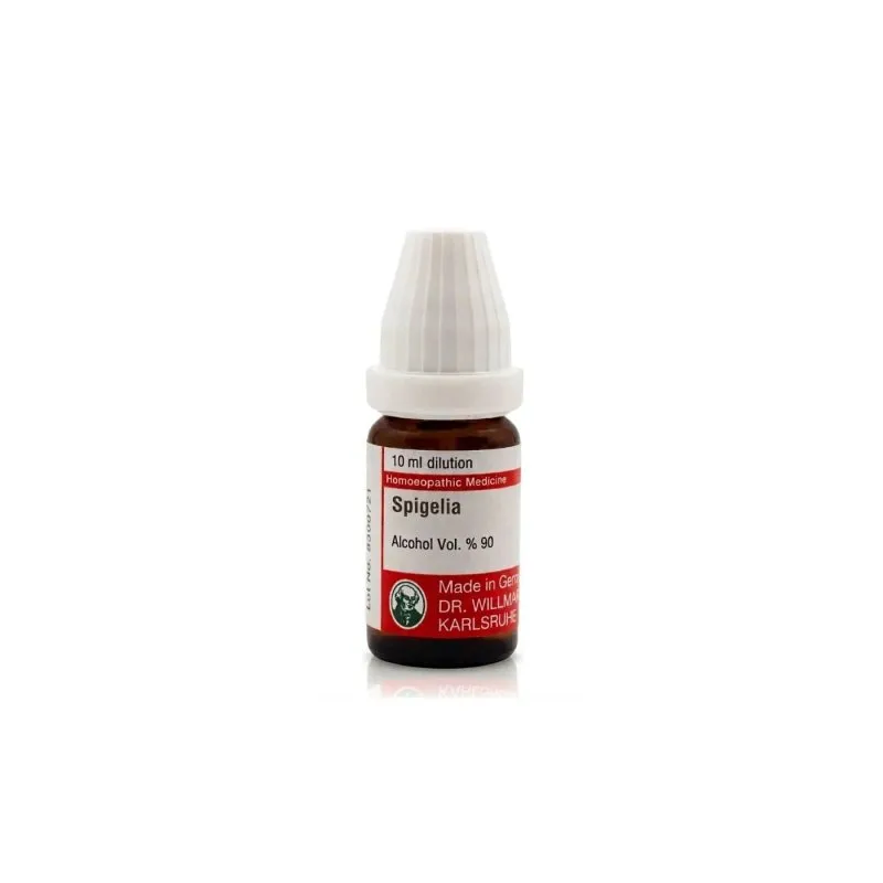 Spigelia 10ml homeopathic dilutions and mother tincture bottle or pack on white background