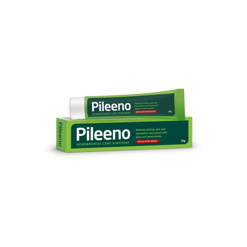 Pileeno Hemorrhoids Care Ointment by Paul Brooks, product pack on a white background