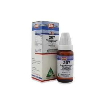 BM 207 Drops homeopathic drops on a pure white background