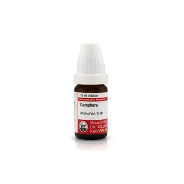 Camphora 10ml homeopathic dilutions and mother tincture bottle or pack on white background