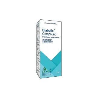 Diabetic Compound by Dr Zia Pharma, product pack centered on a white background