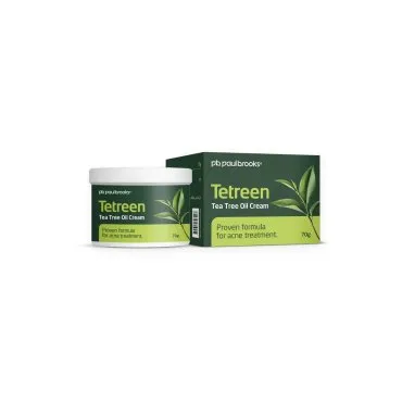 Tetreen Tea Tree Oil Cream by Paul Brooks, product pack on a white background