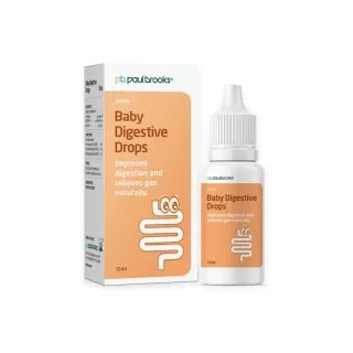 Baby Digestive Drops by Paul Brooks, product pack on a white background