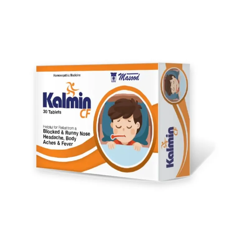 Kalmin CF Tablets 30 Tablets by Dr. Masood, original product carton on a white background