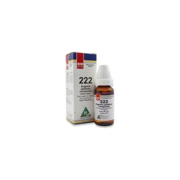 BM 222 Drops homeopathic drops on a pure white background