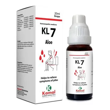 KL 7 (ALOE) 20 ml, Kamal Laboratories product pack on a white background