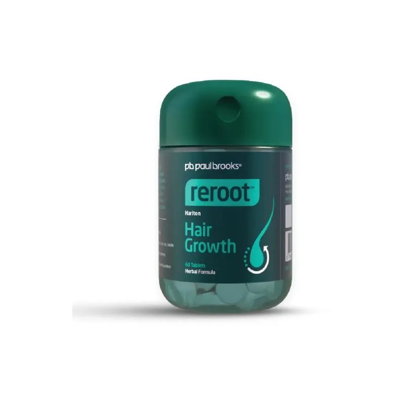 Reroot Hair Growth Tablets by Paul Brooks, product pack on a white background