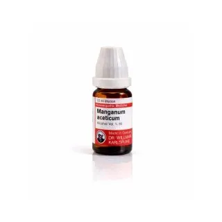 Manganum Aceticum 10ml liquid homeopathic dilution bottle or pack on white background