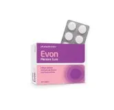 Evon Menses Cure Tablets by Paul Brooks, product pack on a white background