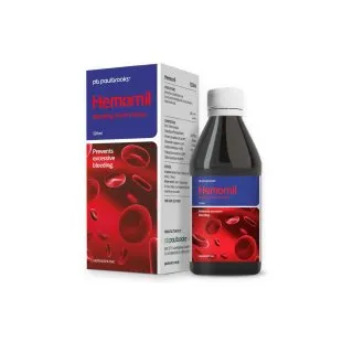 Hemornil Syrup by Paul Brooks, product pack on a white background