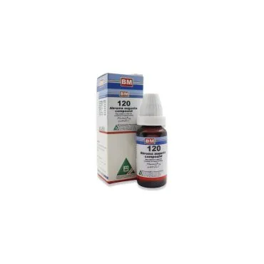 BM 120 Drops homeopathic drops by BM Homoeopathic Pharmaceuticals on a pure white background