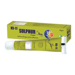 KS 11  SULPHUR Cream (With Olive Oil) 20 g, Kamal Laboratories product pack on a white background
