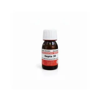 Sepia homeopathic dilution bottle