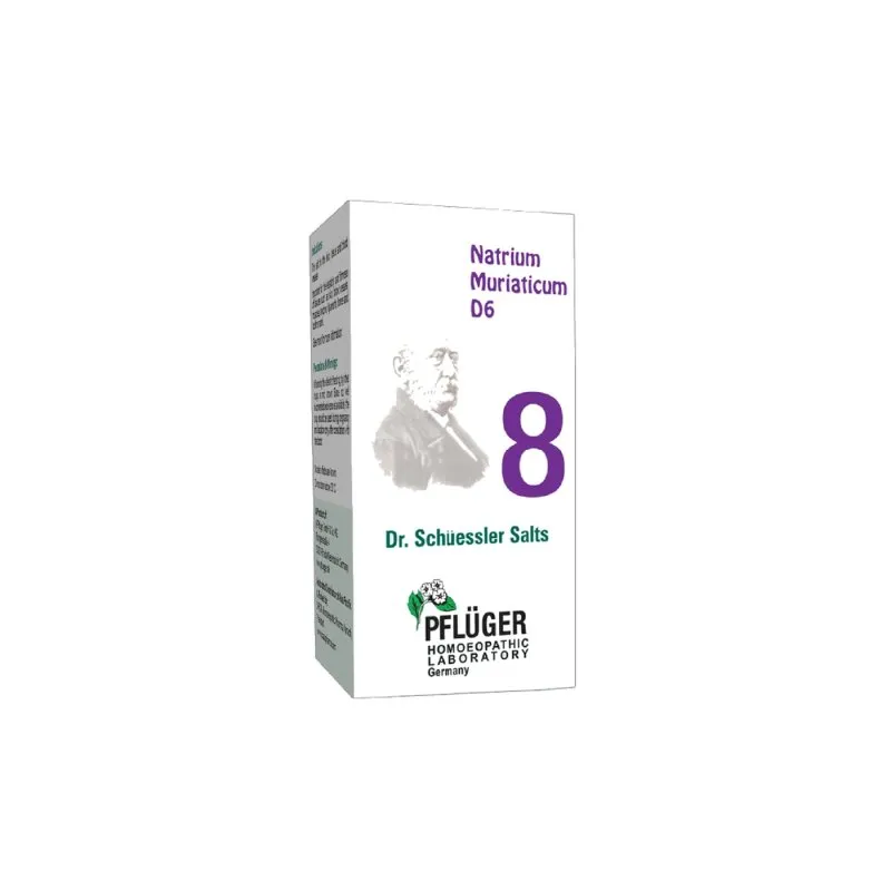 Natrium Muriaticum - 8 by Pflüger, product carton centered on a white background
