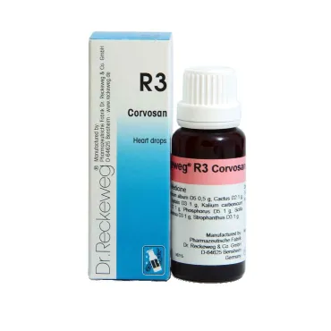 R3 Corvosan 22ml homeopathic drops by Dr. Reckeweg, bottle and carton