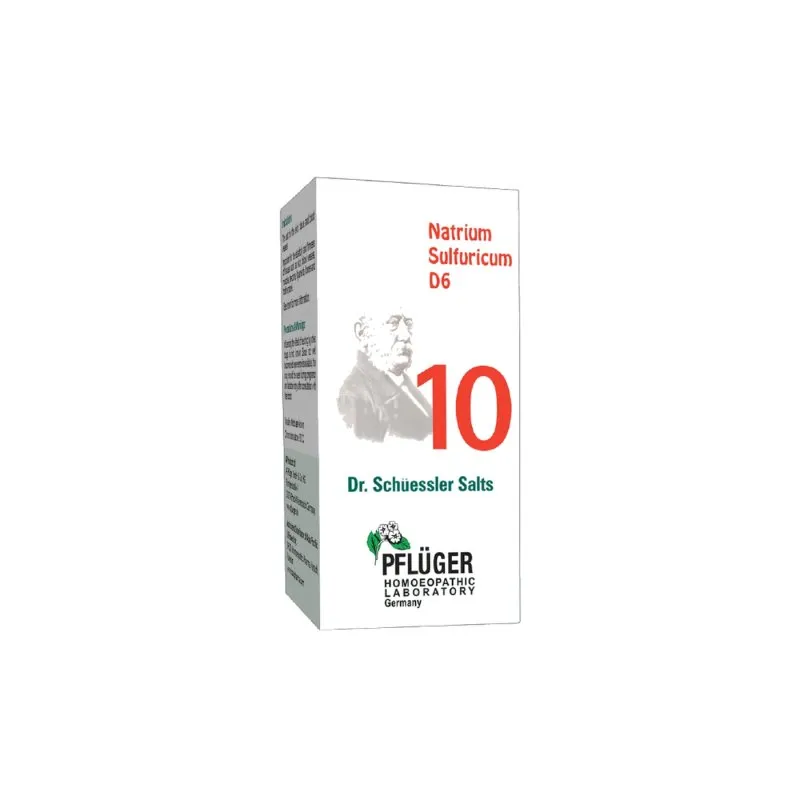 Natrium Sulfuricum - 10 by Pflüger, product carton centered on a white background